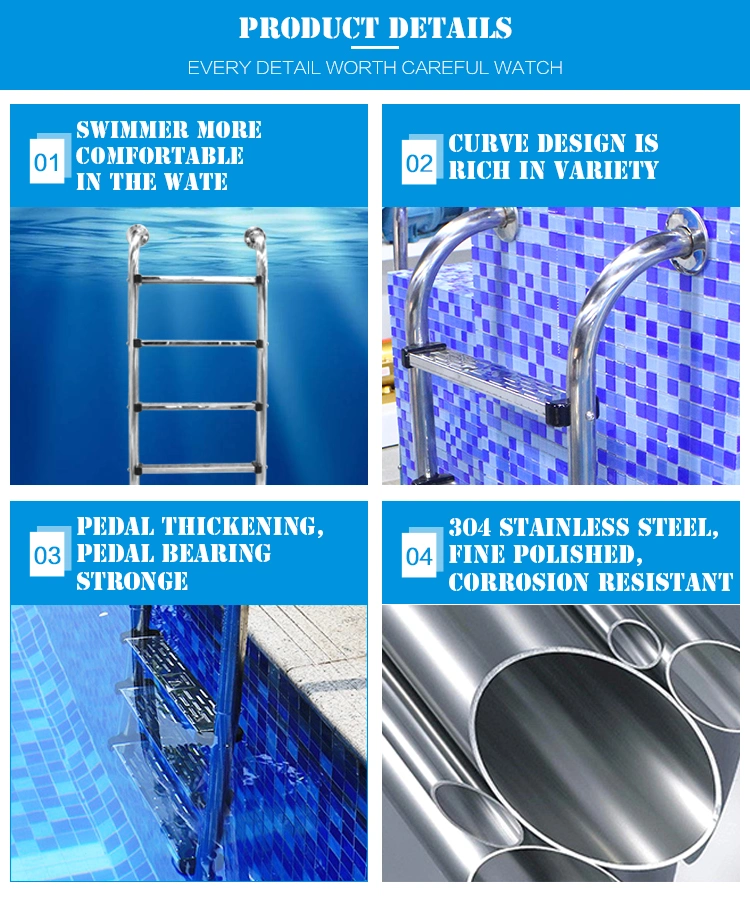 Guangzhou Supplier Plastic or Stainless Steel Pedal Swimming Pool Ladder