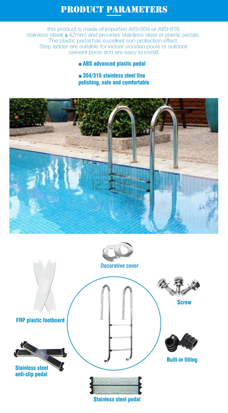 High Quality Stainless Steel 304/316 Swimming Pool Ladder