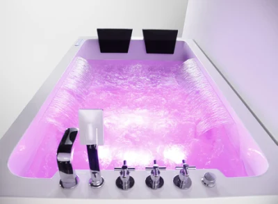 Banheira SPA Banheira Acrílica para Massagem com Água Espuma Banheira de Hidromassagem para 2 Pessoas com Luz LED M1813