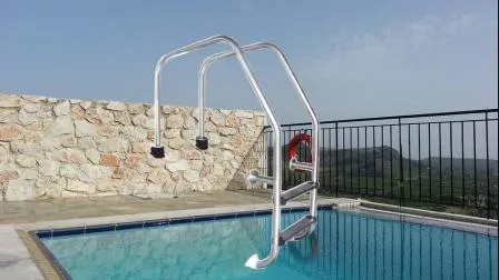 Escada de piscina de aço inoxidável com pedal antiderrapante